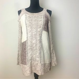 Knox Rose S Cold Shoulder Tunic Knit Sweater